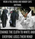 Black Burqa vs White Klan Robes