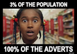 3% of the Population - 100% of the Adverts