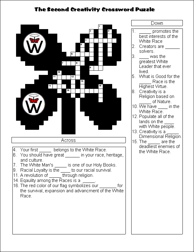 The Second Creativity Crossword Puzzle